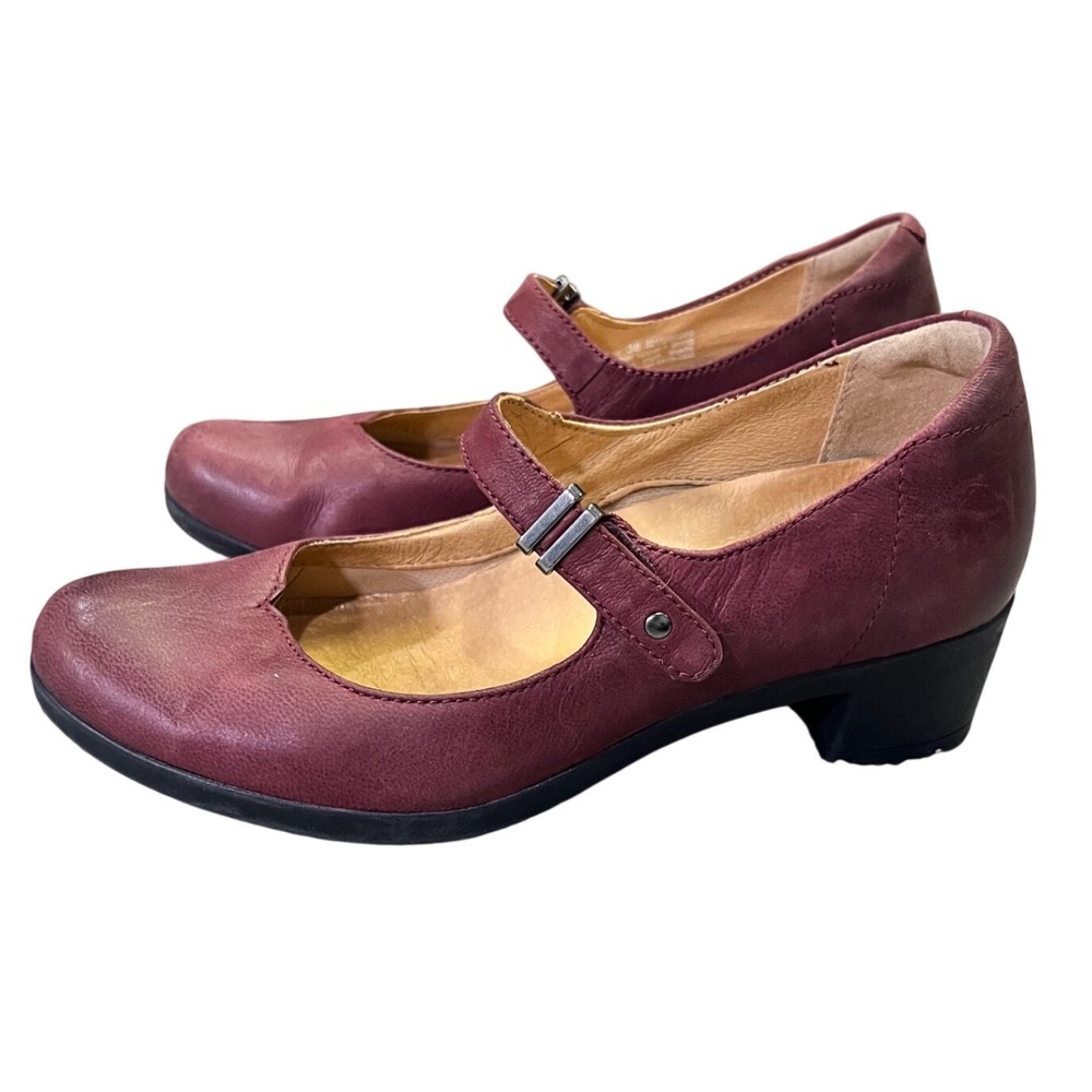Dansko Burgundy Leather Mary Jane Block Heel Comfort Shoes EU 38 US 7.5-8